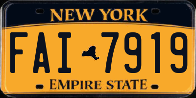 NY license plate FAI7919
