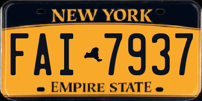 NY license plate FAI7937