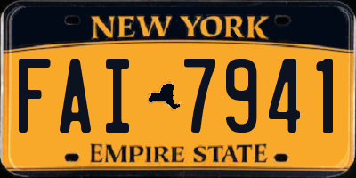 NY license plate FAI7941