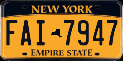 NY license plate FAI7947
