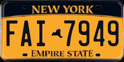 NY license plate FAI7949