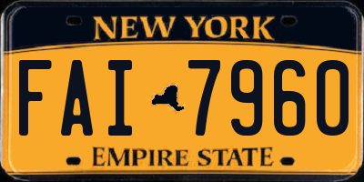NY license plate FAI7960
