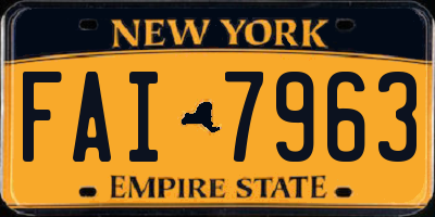 NY license plate FAI7963