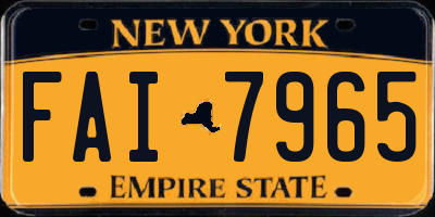 NY license plate FAI7965