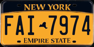 NY license plate FAI7974