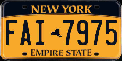 NY license plate FAI7975