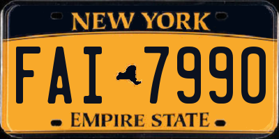 NY license plate FAI7990