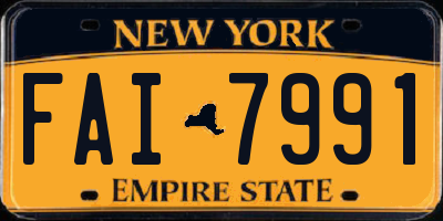 NY license plate FAI7991
