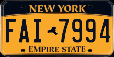 NY license plate FAI7994