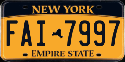 NY license plate FAI7997
