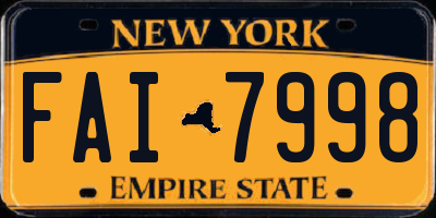 NY license plate FAI7998