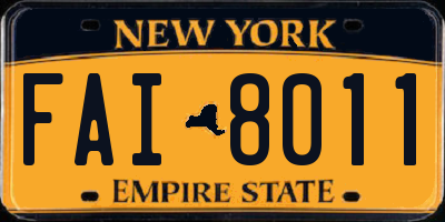 NY license plate FAI8011