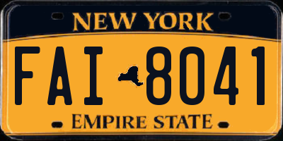 NY license plate FAI8041
