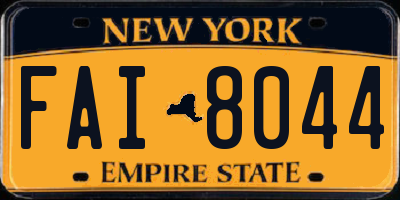 NY license plate FAI8044