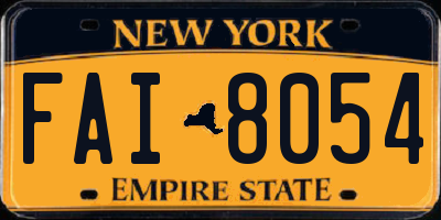 NY license plate FAI8054