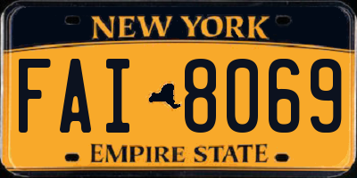NY license plate FAI8069