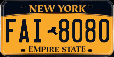 NY license plate FAI8080