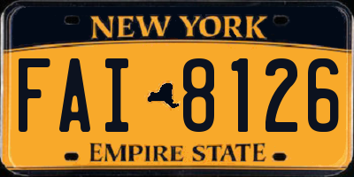 NY license plate FAI8126