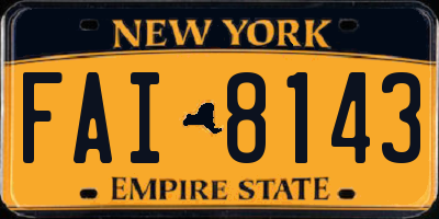 NY license plate FAI8143