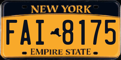 NY license plate FAI8175