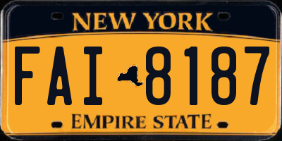 NY license plate FAI8187