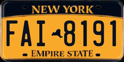 NY license plate FAI8191