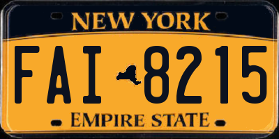 NY license plate FAI8215
