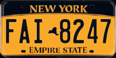 NY license plate FAI8247