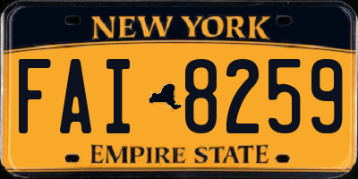 NY license plate FAI8259