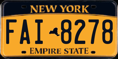 NY license plate FAI8278
