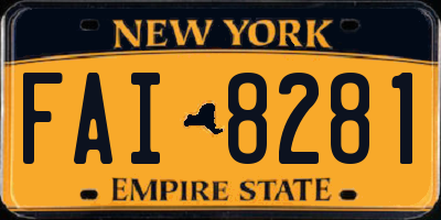 NY license plate FAI8281
