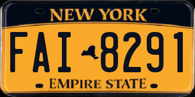NY license plate FAI8291