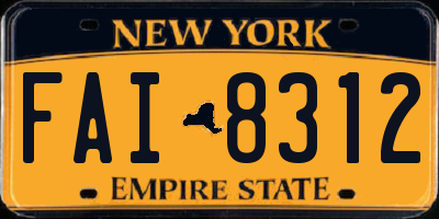 NY license plate FAI8312