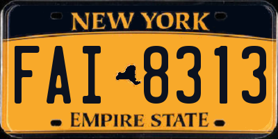 NY license plate FAI8313