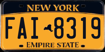 NY license plate FAI8319