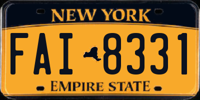 NY license plate FAI8331