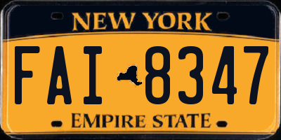 NY license plate FAI8347
