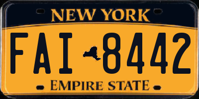 NY license plate FAI8442