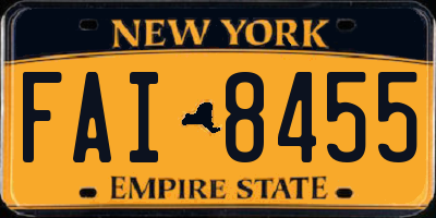 NY license plate FAI8455