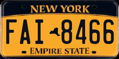 NY license plate FAI8466