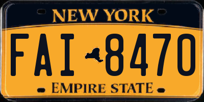 NY license plate FAI8470