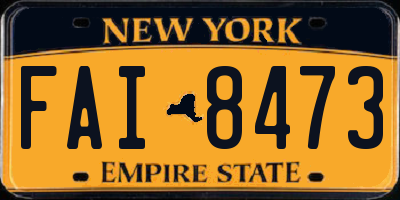 NY license plate FAI8473