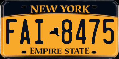 NY license plate FAI8475