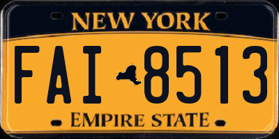 NY license plate FAI8513
