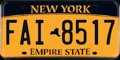 NY license plate FAI8517