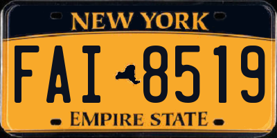 NY license plate FAI8519