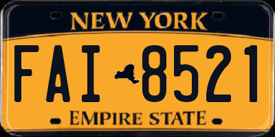 NY license plate FAI8521