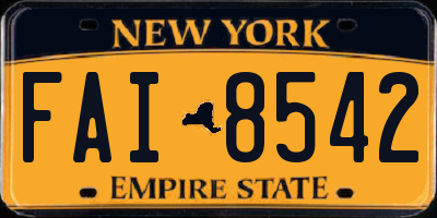 NY license plate FAI8542
