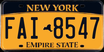 NY license plate FAI8547