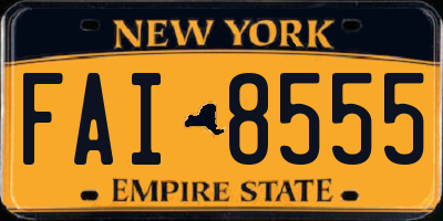 NY license plate FAI8555